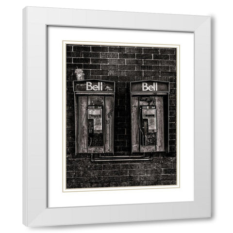 Phone Booth No 26 White Modern Wood Framed Art Print with Double Matting by Carson, Brian
