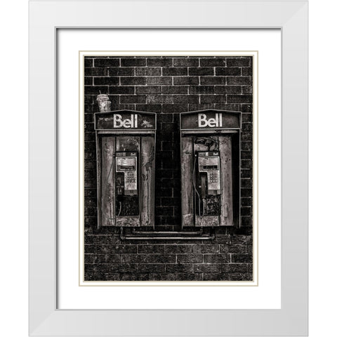 Phone Booth No 26 White Modern Wood Framed Art Print with Double Matting by Carson, Brian