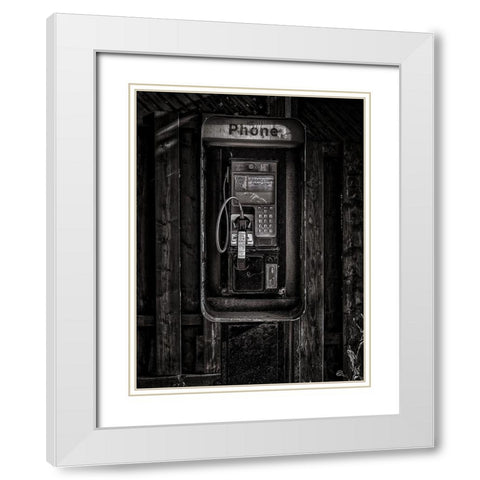Phone Booth No 28 White Modern Wood Framed Art Print with Double Matting by Carson, Brian