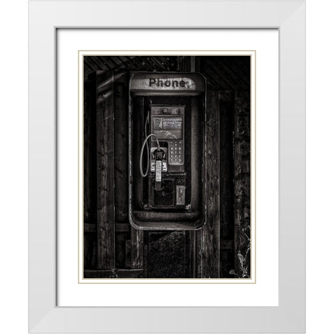 Phone Booth No 28 White Modern Wood Framed Art Print with Double Matting by Carson, Brian