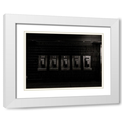 Phone Booth No 30 White Modern Wood Framed Art Print with Double Matting by Carson, Brian