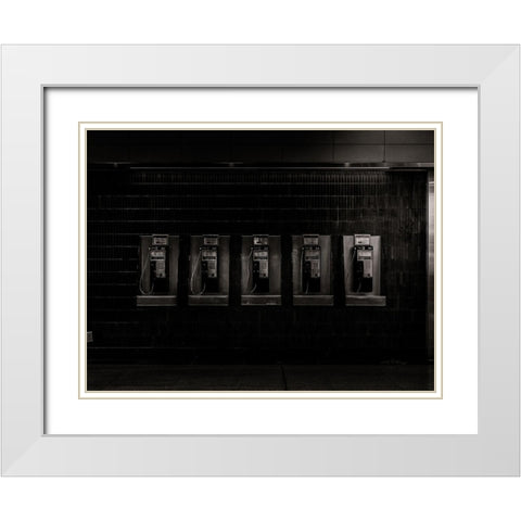 Phone Booth No 30 White Modern Wood Framed Art Print with Double Matting by Carson, Brian