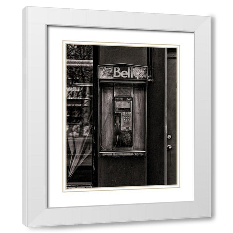 Phone Booth No 32 White Modern Wood Framed Art Print with Double Matting by Carson, Brian