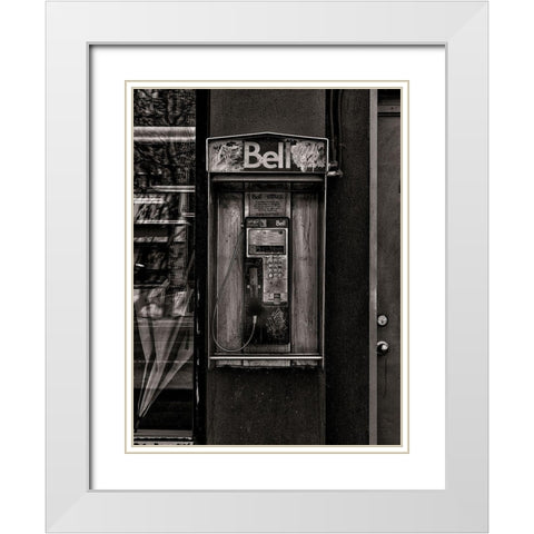 Phone Booth No 32 White Modern Wood Framed Art Print with Double Matting by Carson, Brian