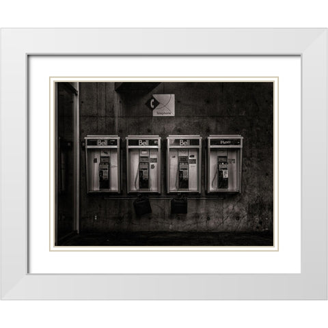 Phone Booth No 34 White Modern Wood Framed Art Print with Double Matting by Carson, Brian