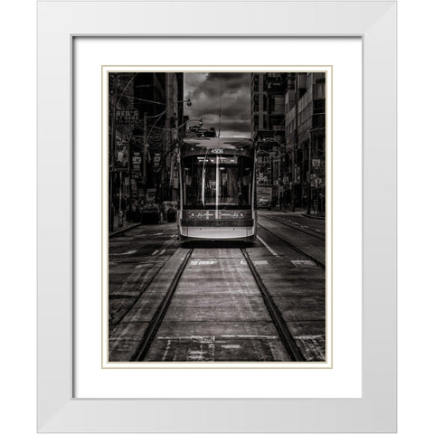 King Street Car Toronto White Modern Wood Framed Art Print with Double Matting by Carson, Brian