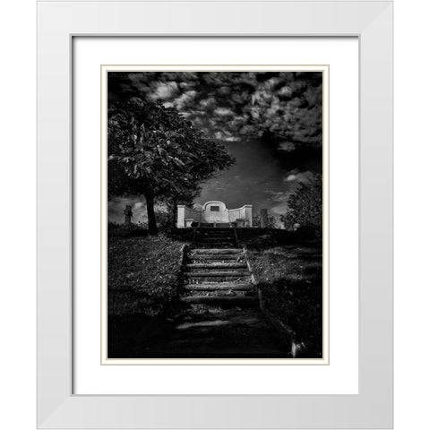 Tombstone Shadow No 9 White Modern Wood Framed Art Print with Double Matting by Carson, Brian