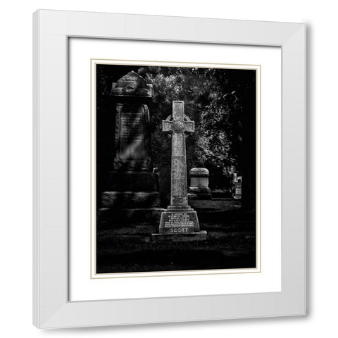 Tombstone Shadow No 24 White Modern Wood Framed Art Print with Double Matting by Carson, Brian