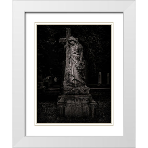 Tombstone Shadow No 34 White Modern Wood Framed Art Print with Double Matting by Carson, Brian