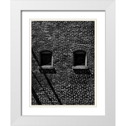 Toronto Distillery District Windows No 1 White Modern Wood Framed Art Print with Double Matting by Carson, Brian