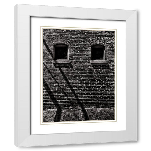 Toronto Distillery District Windows No 2 White Modern Wood Framed Art Print with Double Matting by Carson, Brian