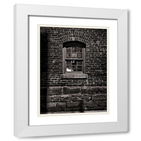 Toronto Distillery District Windows No 4 White Modern Wood Framed Art Print with Double Matting by Carson, Brian