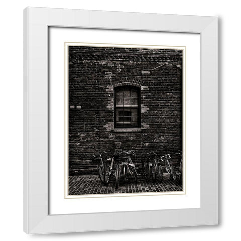 Toronto Distillery District Windows No 5 White Modern Wood Framed Art Print with Double Matting by Carson, Brian