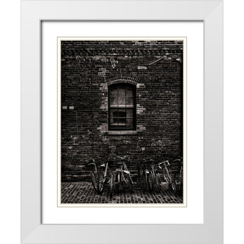 Toronto Distillery District Windows No 5 White Modern Wood Framed Art Print with Double Matting by Carson, Brian