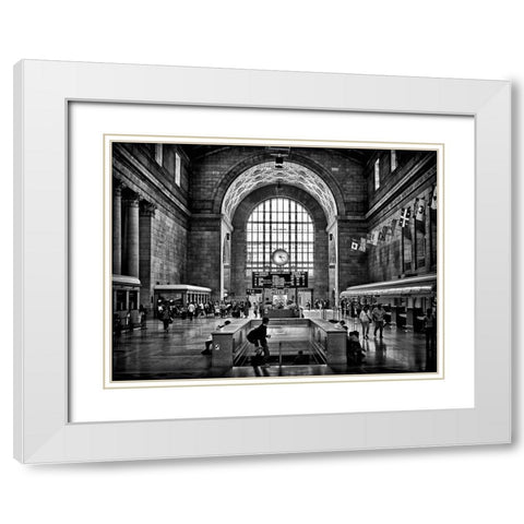 Toronto Union Station White Modern Wood Framed Art Print with Double Matting by Carson, Brian