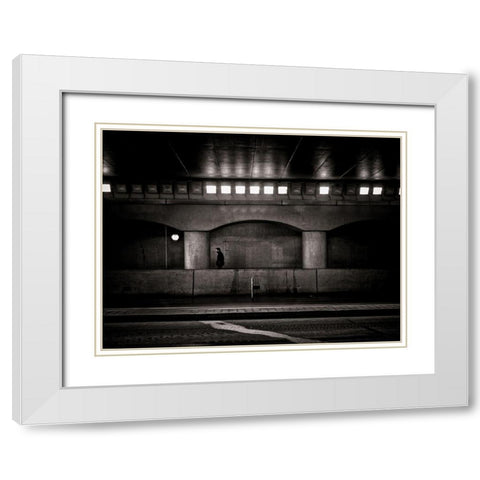 Under the Overpass No 4 White Modern Wood Framed Art Print with Double Matting by Carson, Brian