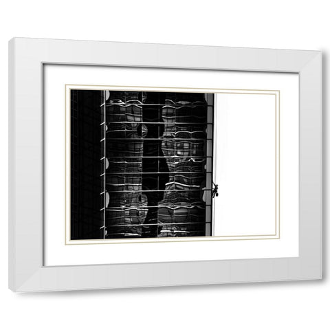 Window Washing No 4 White Modern Wood Framed Art Print with Double Matting by Carson, Brian