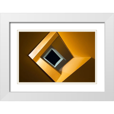 The black holle White Modern Wood Framed Art Print with Double Matting by Lupianez