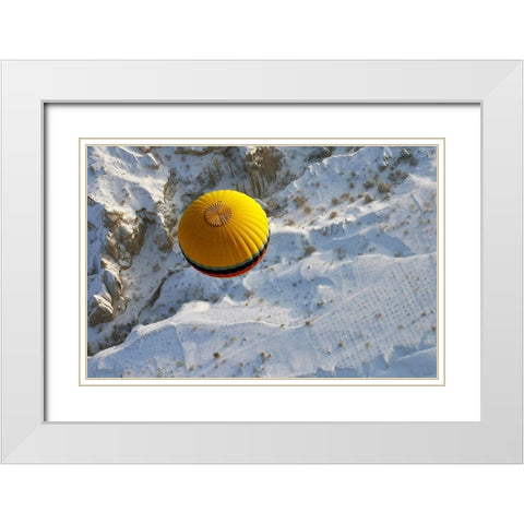 Cappadocia a balloon White Modern Wood Framed Art Print with Double Matting by Buga, Sedat