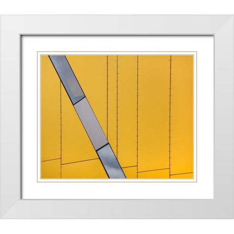 Angle White Modern Wood Framed Art Print with Double Matting by Hammer, Jacqueline