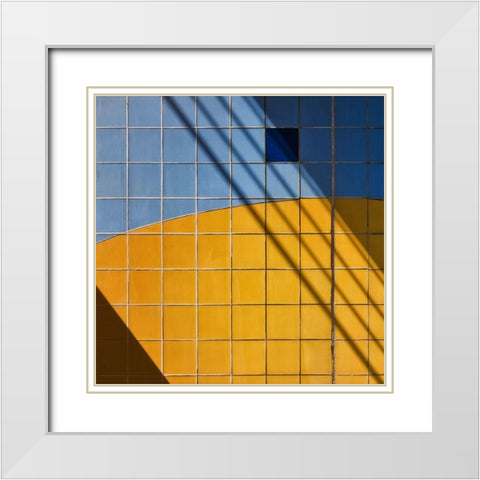 Square Shadow White Modern Wood Framed Art Print with Double Matting by Maastricht, Henk van