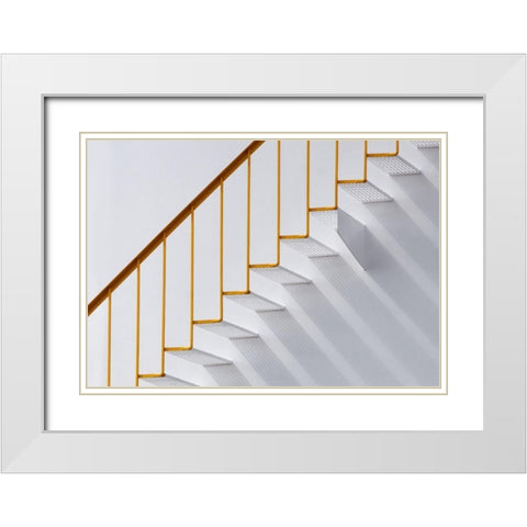 Just Steps White Modern Wood Framed Art Print with Double Matting by Hammer, Jacqueline
