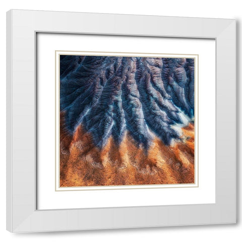 Pleated Skirt White Modern Wood Framed Art Print with Double Matting by Xu, Mei