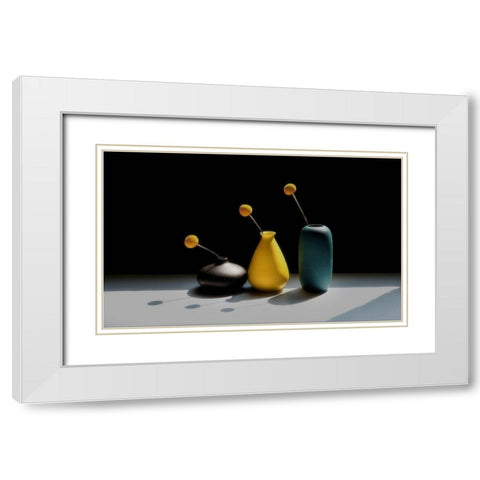 Untitled White Modern Wood Framed Art Print with Double Matting by Xu, Sheila