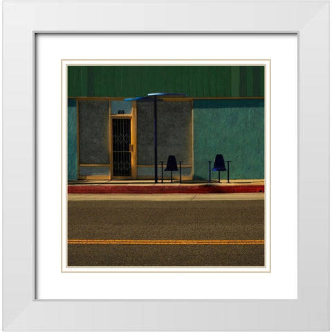 Santa Monica Boulevard White Modern Wood Framed Art Print with Double Matting by Labagnara, Roxana