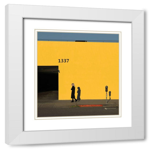 1337 White Modern Wood Framed Art Print with Double Matting by Labagnara, Roxana