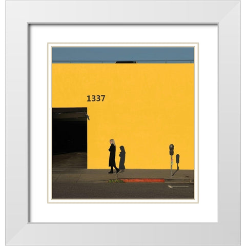 1337 White Modern Wood Framed Art Print with Double Matting by Labagnara, Roxana