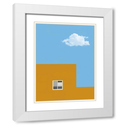House and cloud White Modern Wood Framed Art Print with Double Matting by Labagnara, Roxana