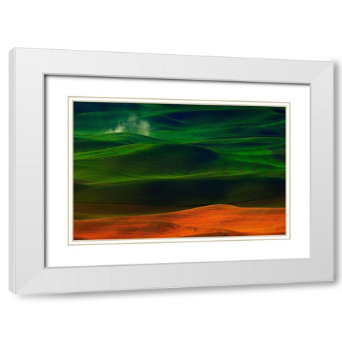 Morning in Palouse White Modern Wood Framed Art Print with Double Matting by Chang, Phillip
