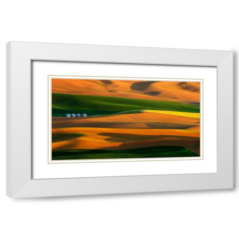 The colorful land White Modern Wood Framed Art Print with Double Matting by Chang, Phillip
