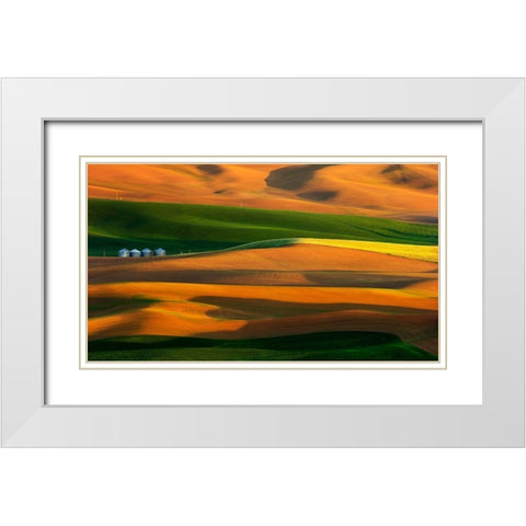 The colorful land White Modern Wood Framed Art Print with Double Matting by Chang, Phillip