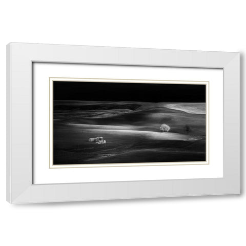 Farm White Modern Wood Framed Art Print with Double Matting by Chang, Phillip