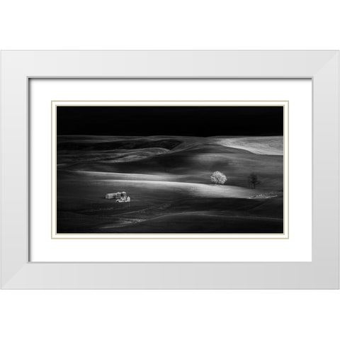 Farm White Modern Wood Framed Art Print with Double Matting by Chang, Phillip