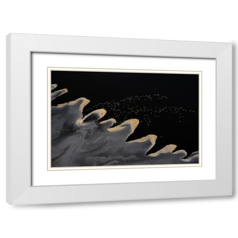 Flying Over the Lake White Modern Wood Framed Art Print with Double Matting by Chang, Phillip