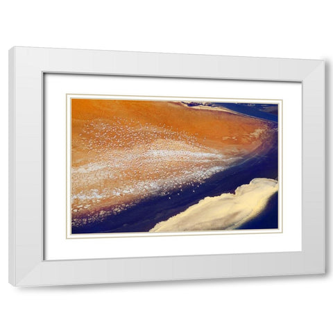 The lake and bird White Modern Wood Framed Art Print with Double Matting by Chang, Phillip