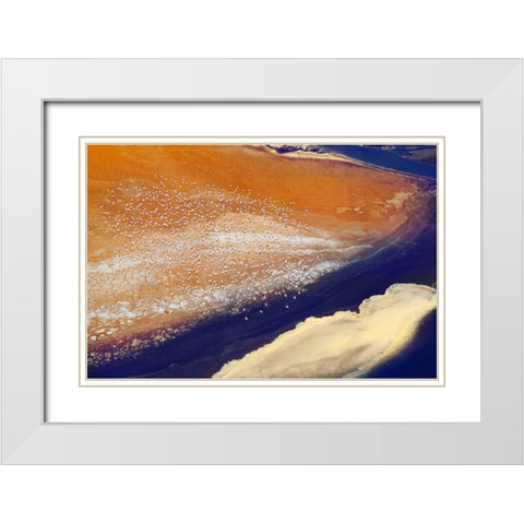 The lake and bird White Modern Wood Framed Art Print with Double Matting by Chang, Phillip