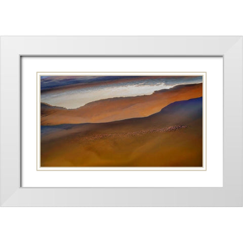 Colorful  Layers White Modern Wood Framed Art Print with Double Matting by Chang, Phillip