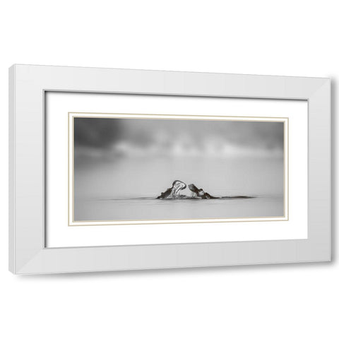 Water conversation White Modern Wood Framed Art Print with Double Matting by Chang, Phillip