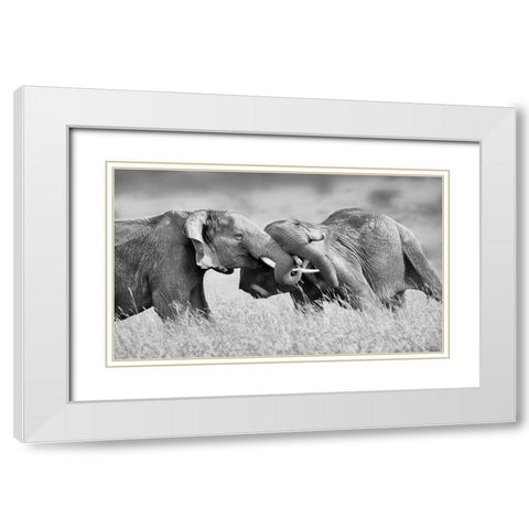 So Powerful White Modern Wood Framed Art Print with Double Matting by Chang, Phillip
