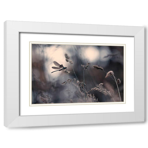 Le vent lemportera White Modern Wood Framed Art Print with Double Matting by Bravin, Fabien