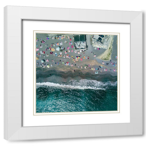 Under the heat White Modern Wood Framed Art Print with Double Matting by Chengzhou, Zhou