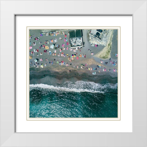 Under the heat White Modern Wood Framed Art Print with Double Matting by Chengzhou, Zhou