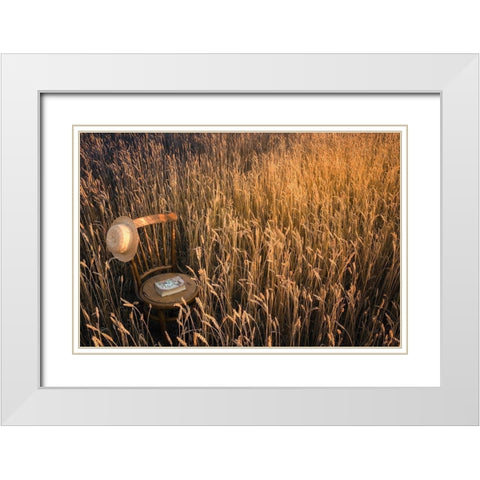 Afternoon White Modern Wood Framed Art Print with Double Matting by Clough, Stephen