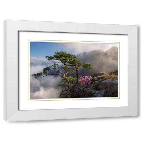 Dream dancer White Modern Wood Framed Art Print with Double Matting by Ryu, Jaeyoun