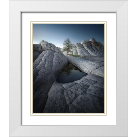 The Moon on Earth White Modern Wood Framed Art Print with Double Matting by Gamito, Clara