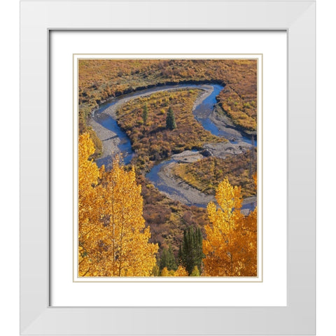 East River near Gothic-Colorado White Modern Wood Framed Art Print with Double Matting by Fitzharris, Tim